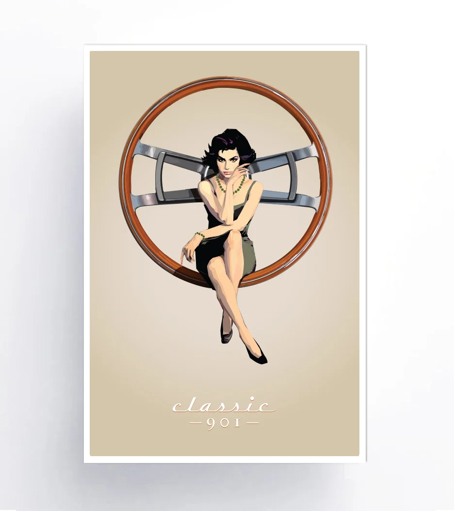 The Air Factor-Paper Posters 1960's Pop Art. Lady on a 901